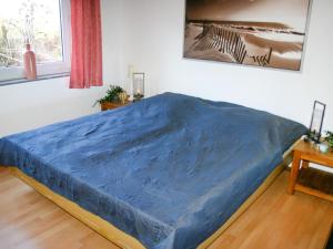 HausenHoliday Home Andrea by Interhome的一张床上的蓝色毯子