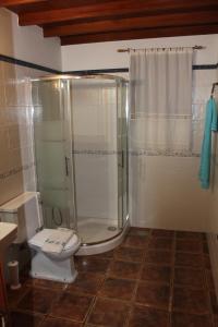 马佐Casa Las Caracolas的带淋浴和卫生间的浴室