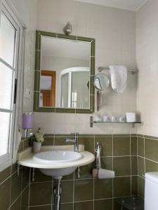 托雷洪厄尔卢比奥Sueños de Monfrague的一间带水槽和镜子的浴室