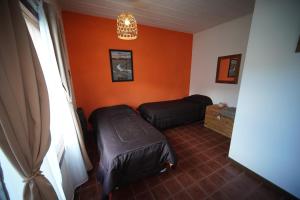 厄尔查尔坦Magna的拥有橙色墙壁、一张床和窗户的房间