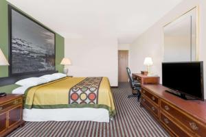 列克星敦列克星敦速8汽车旅馆的配有一张床和一台平面电视的酒店客房