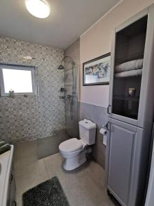 瓦古夫Milusi Domek的浴室配有白色卫生间和淋浴。