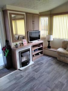 19 Laurel Close Highly recommended 6 berth holiday home with hot tub in prime location的电视和/或娱乐中心