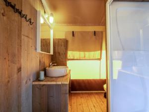 希格Lodge Holidays - Vrijhaven Heeg的一间带水槽和窗户的浴室