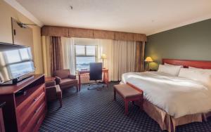 伊魁特弗罗比舍酒店的配有一张床和一台平面电视的酒店客房