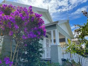 塞斯诺克Lauralla的前面有紫色花的房屋