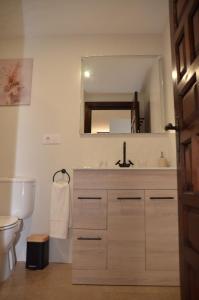 桑提亚纳德玛Apartamento Hiedra的一间带水槽、卫生间和镜子的浴室