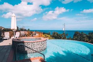 Black RockLa Jolie - Luxury Ocean View Villa的海景游泳池
