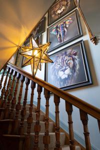 BelvoirVale House的墙上画画的楼梯上的星星