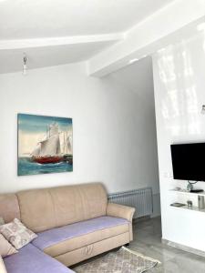 斯塔利格拉德-帕克利尼卡Apartment Andjela的带沙发和电视的客厅