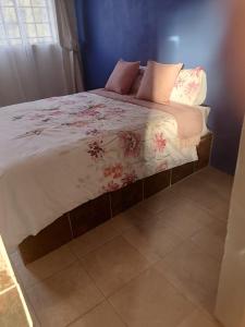 Ga-MathakoBophelo Guest House @ Pella的一间卧室配有一张带鲜花的大床