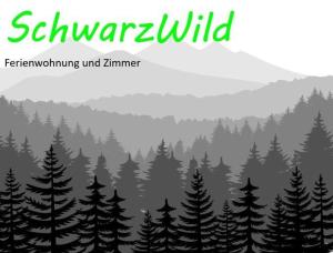 拜尔斯布龙SchwarzWild - Ferienwohnung und Ferienzimmer的黑白森林,有树木和山脉