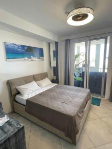 萨尔雷Luxury Beachhouse Apartment Boa Vista的一间卧室设有一张大床和一个大窗户