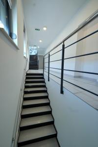 卡尔洛瓦茨Marien Haus的楼梯在建筑中,楼梯通往