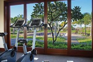 瓦克拉Mauna Lani 2002的窗户前的健身房,配有两辆健身自行车