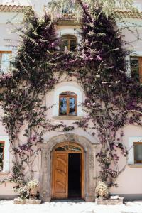 索伦托卡波圣福尔图纳塔农家乐的一座花朵紫色的建筑