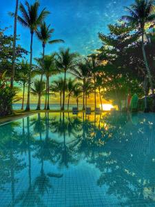 卢纳将军城赛尔高岛维拉斯酒店的棕榈树游泳池和游乐场