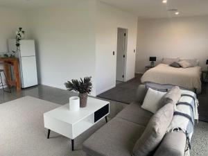 ClaudelandsCentral One Bedroom Studio的客厅配有沙发和1张床