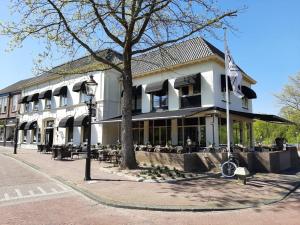 代尔登De Zwaan Delden的前面有棵树的白色建筑