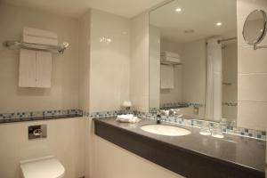 伦敦伦敦布卢姆斯伯里假日酒店及度假村的一间带水槽和镜子的浴室