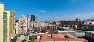 普里什蒂纳Apartment 906 in Prishtina的城市景观,拥有许多高高的建筑