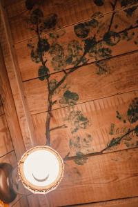 GataučiaiSunny Nights Homestead Historic House的天花板上挂着鲜花