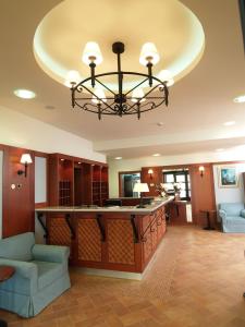 普利拉卡拉古纳酒店的大型客厅配有大吊灯