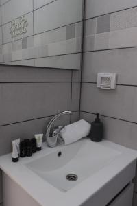迈季代勒舍姆斯Oriental Nature的浴室水槽设有杯子和水龙头