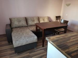 帕维尔巴尼亚米海洛夫客房旅馆的客厅配有沙发和桌子