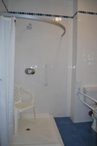 路易斯堡West View Accomodation的带淋浴的浴室和椅子