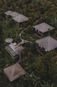 姆杜克Munduk Cabins的森林中房屋的顶部景观
