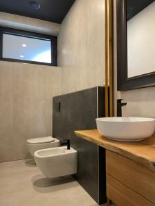 扎兹里瓦Downhills Residence的一间带卫生间、水槽和窗户的浴室