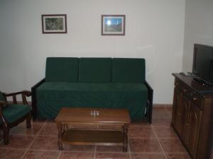 Pal博内特公寓的客厅配有绿色沙发和茶几