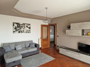 比耶拉Appartamento con vista montagne的带沙发和电视的客厅