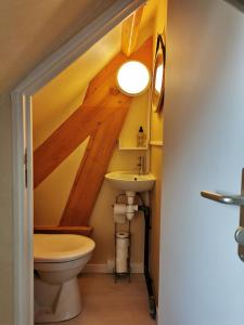 圣蒂博德维涅3 Chambres-Disneyland Paris的一间带水槽和卫生间的浴室