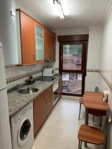 费莱乔萨Apartamento Fele con garaje的厨房配有水槽和洗衣机