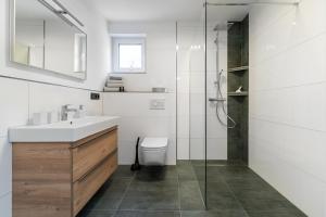 比奥格勒·纳·莫鲁VILLA SOGI的浴室配有卫生间、盥洗盆和淋浴。