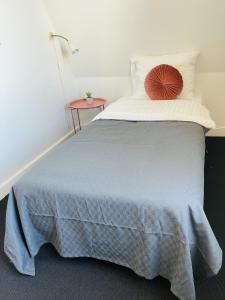 腓特烈港aday - Frederikshavn City Center - Single room的床上有红色枕头