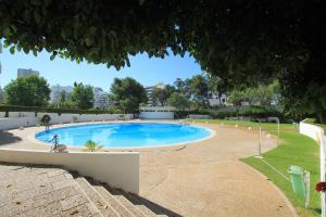 波尔蒂芒Praia_da_Rocha_Vista_Mar/Ocean_View的公园里的一个大型游泳池
