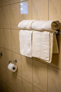 波斯托伊纳克莱斯纳公寓的浴室提供白色毛巾和卫生纸。