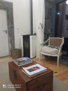 RibeirinhaCasa da Ribeirinha的客厅配有咖啡桌和椅子