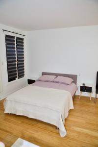巴黎STUDIO JASMIN的白色的卧室设有床和窗户
