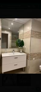 科尔多瓦Cordoba Luxury Home的一间带水槽和镜子的浴室