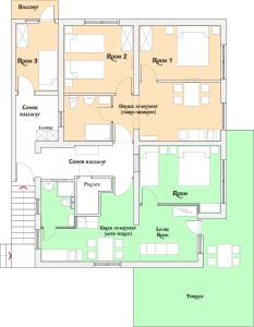 托尔明Apartment and room Anica的房屋的平面图