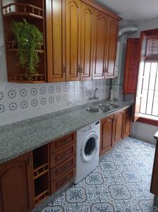 卡莫纳Fernan Caballero的厨房配有水槽和洗衣机