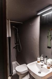 HeerewaardenLuxury Suite的一间带水槽、卫生间和淋浴的浴室