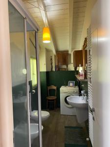 韦尔卡纳La Vedetta的一间带水槽和卫生间的小浴室