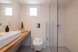 阿里克斯Casa il Fiume的浴室配有卫生间、盥洗盆和淋浴。