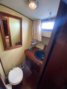圣雷莫delphin 4 odysea it的一间带卫生间、水槽和镜子的浴室