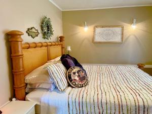 布雷登顿Sarasota Bay的一间卧室配有一张带枕头的床